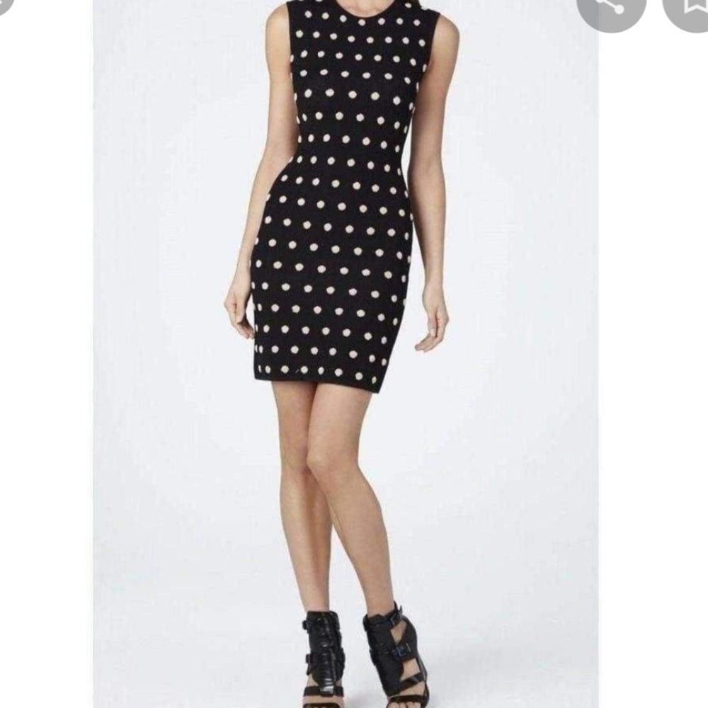 Bcbgmaxazria Jose polka dot bandage dress